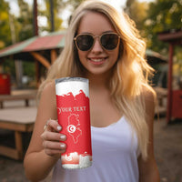 Personalised Tunisia Independence Day Skinny Tumbler 69th Anniversary - Flag Map