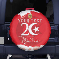 Personalised Tunisia Independence Day Spare Tire Cover 69th Anniversary - Flag Map