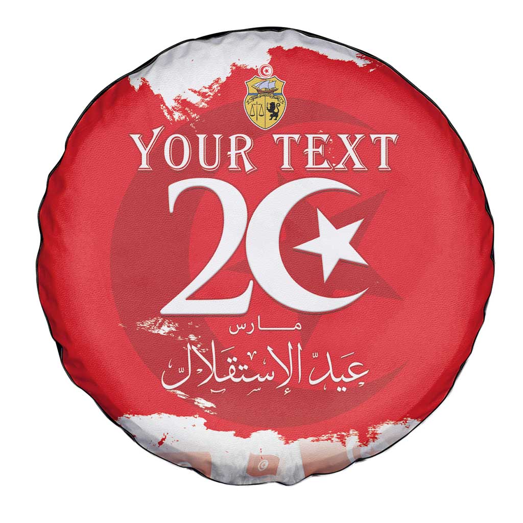 Personalised Tunisia Independence Day Spare Tire Cover 69th Anniversary - Flag Map