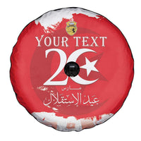 Personalised Tunisia Independence Day Spare Tire Cover 69th Anniversary - Flag Map