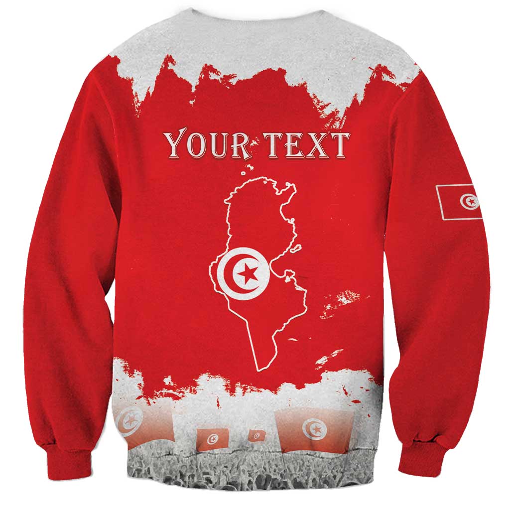 Personalised Tunisia Independence Day Sweatshirt 69th Anniversary - Flag Map