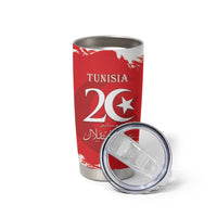 Personalised Tunisia Independence Day Tumbler Cup 69th Anniversary - Flag Map