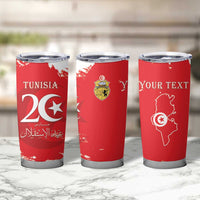Personalised Tunisia Independence Day Tumbler Cup 69th Anniversary - Flag Map