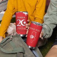 Personalised Tunisia Independence Day Tumbler Cup 69th Anniversary - Flag Map
