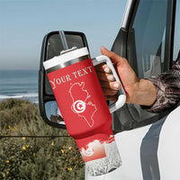 Personalised Tunisia Independence Day Tumbler With Handle 69th Anniversary - Flag Map