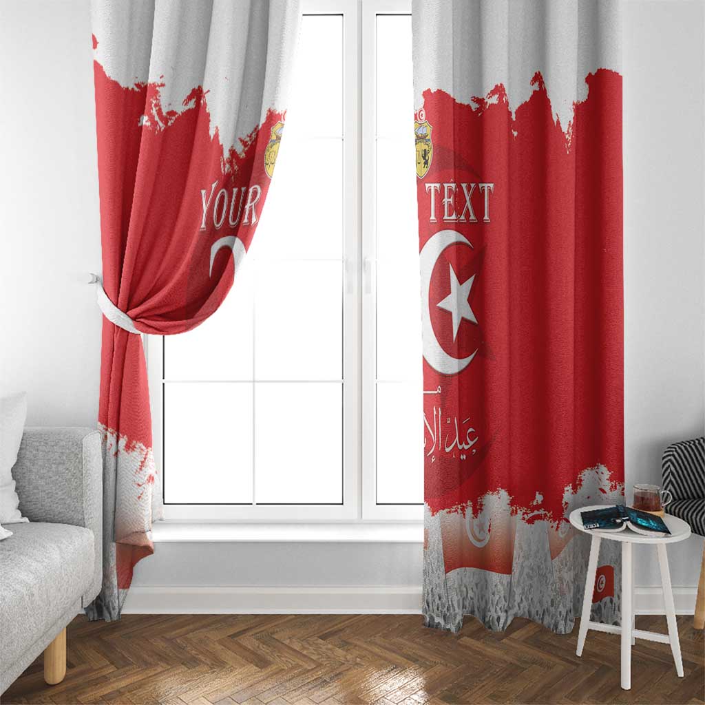 Personalised Tunisia Independence Day Window Curtain 69th Anniversary - Flag Map - Wonder Print Shop