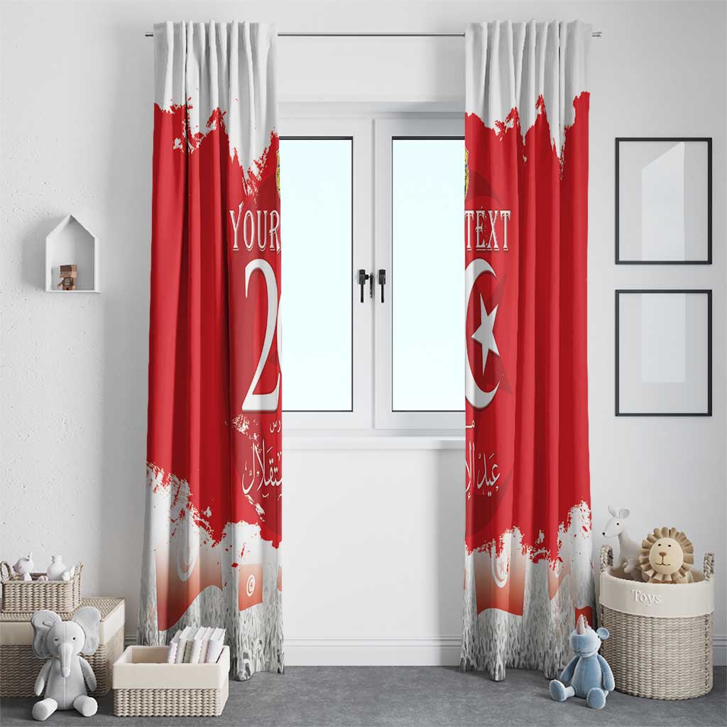 Personalised Tunisia Independence Day Window Curtain 69th Anniversary - Flag Map - Wonder Print Shop