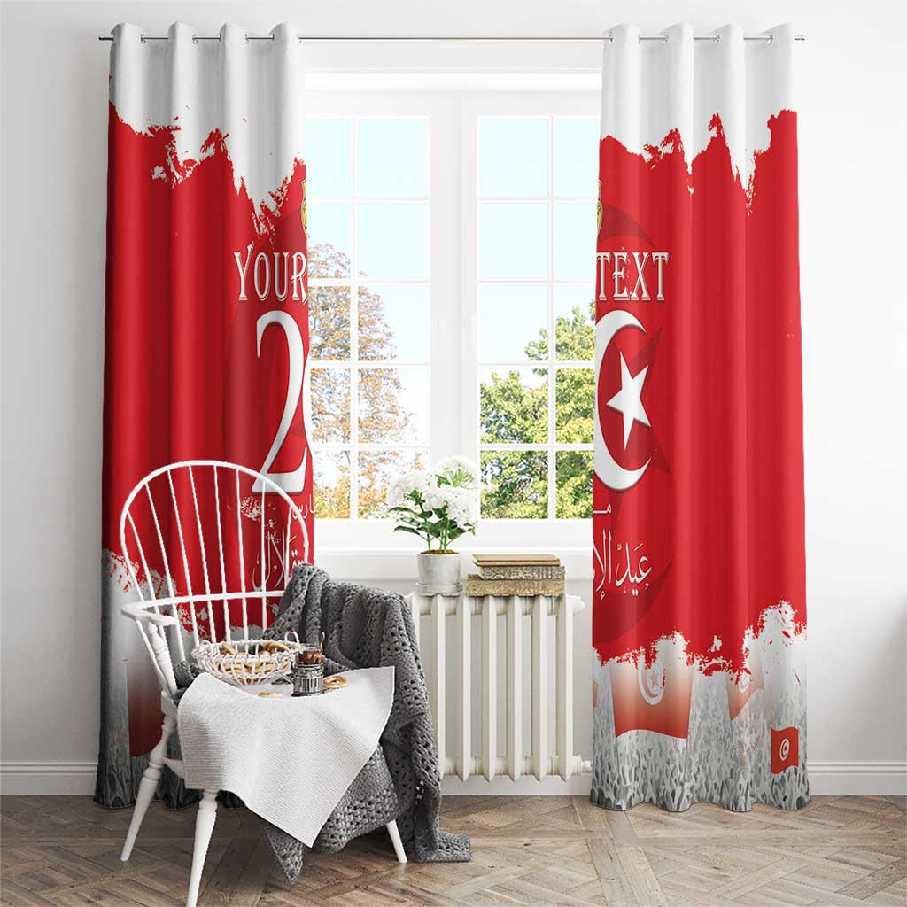 Personalised Tunisia Independence Day Window Curtain 69th Anniversary - Flag Map - Wonder Print Shop