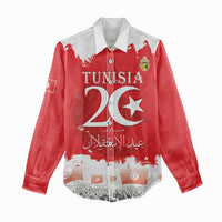 Personalised Tunisia Independence Day Women Casual Shirt 69th Anniversary - Flag Map - Wonder Print Shop