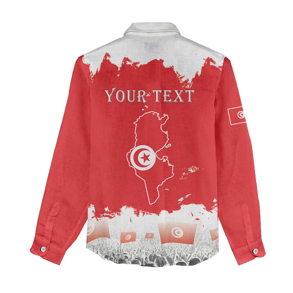 Personalised Tunisia Independence Day Women Casual Shirt 69th Anniversary - Flag Map - Wonder Print Shop