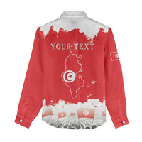 Personalised Tunisia Independence Day Women Casual Shirt 69th Anniversary - Flag Map - Wonder Print Shop