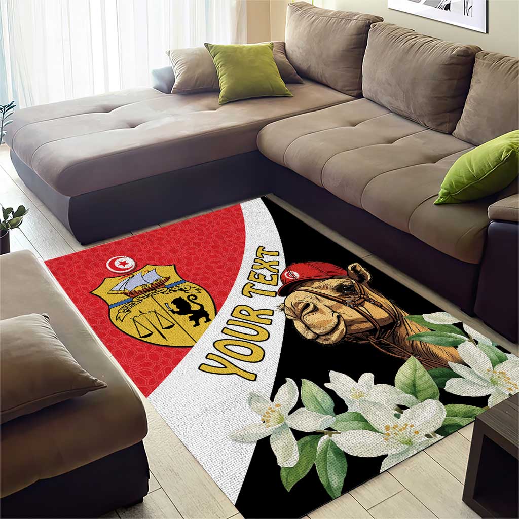 Personalised Tunisia Area Rug Camelus Dromedarius With Jasmine