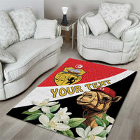 Personalised Tunisia Area Rug Camelus Dromedarius With Jasmine