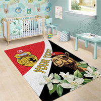 Personalised Tunisia Area Rug Camelus Dromedarius With Jasmine