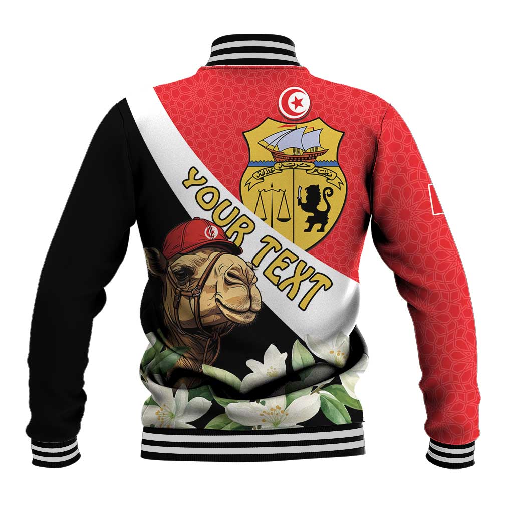 Personalised Tunisia Baseball Jacket Camelus Dromedarius With Jasmine