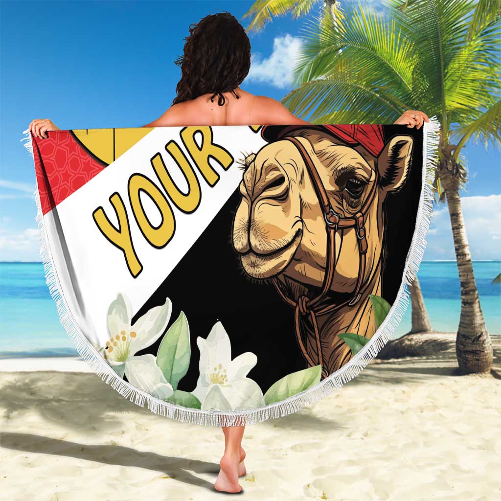 Personalised Tunisia Beach Blanket Camelus Dromedarius With Jasmine