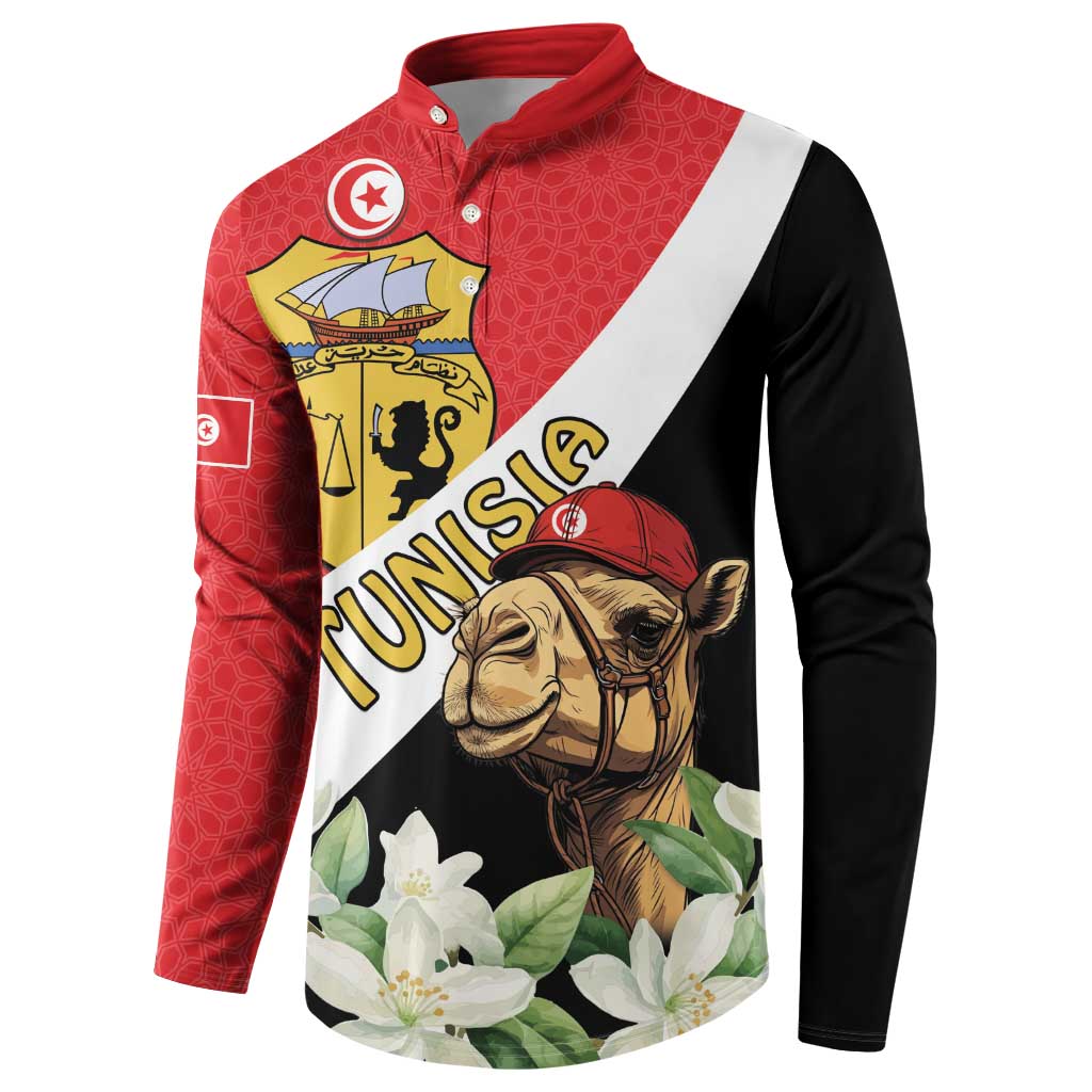 Personalised Tunisia Button Sweatshirt Camelus Dromedarius With Jasmine