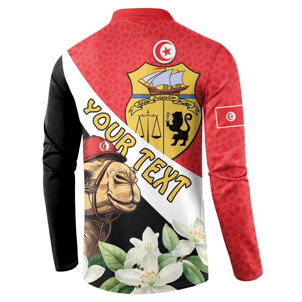 Personalised Tunisia Button Sweatshirt Camelus Dromedarius With Jasmine