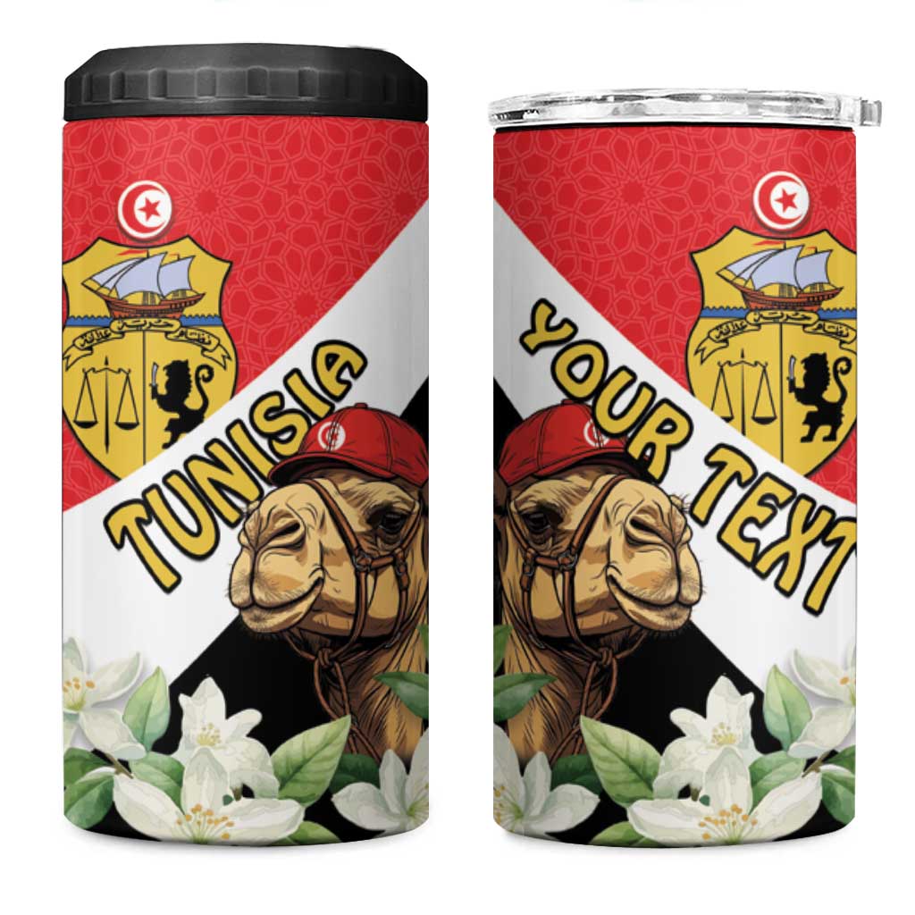 Personalised Tunisia 4 in 1 Can Cooler Tumbler Camelus Dromedarius With Jasmine