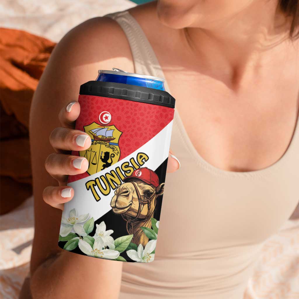 Personalised Tunisia 4 in 1 Can Cooler Tumbler Camelus Dromedarius With Jasmine