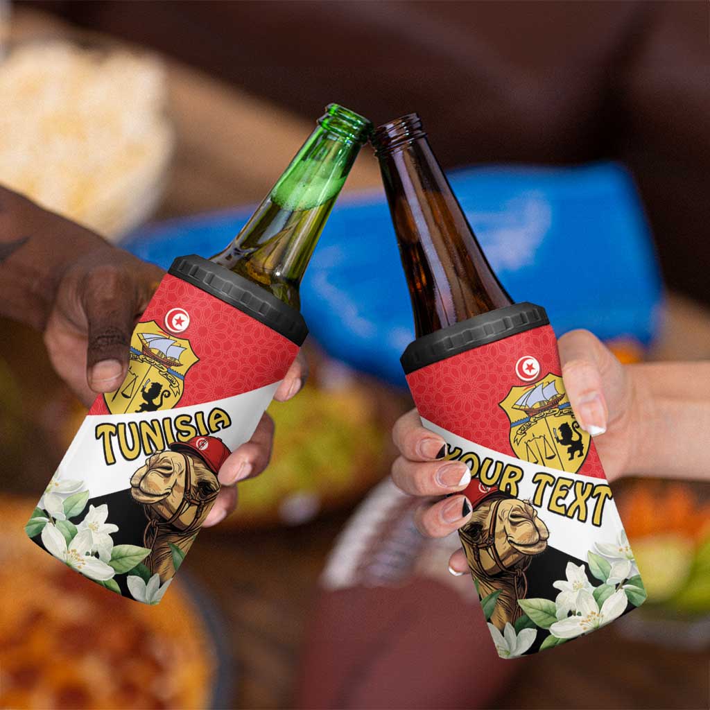 Personalised Tunisia 4 in 1 Can Cooler Tumbler Camelus Dromedarius With Jasmine