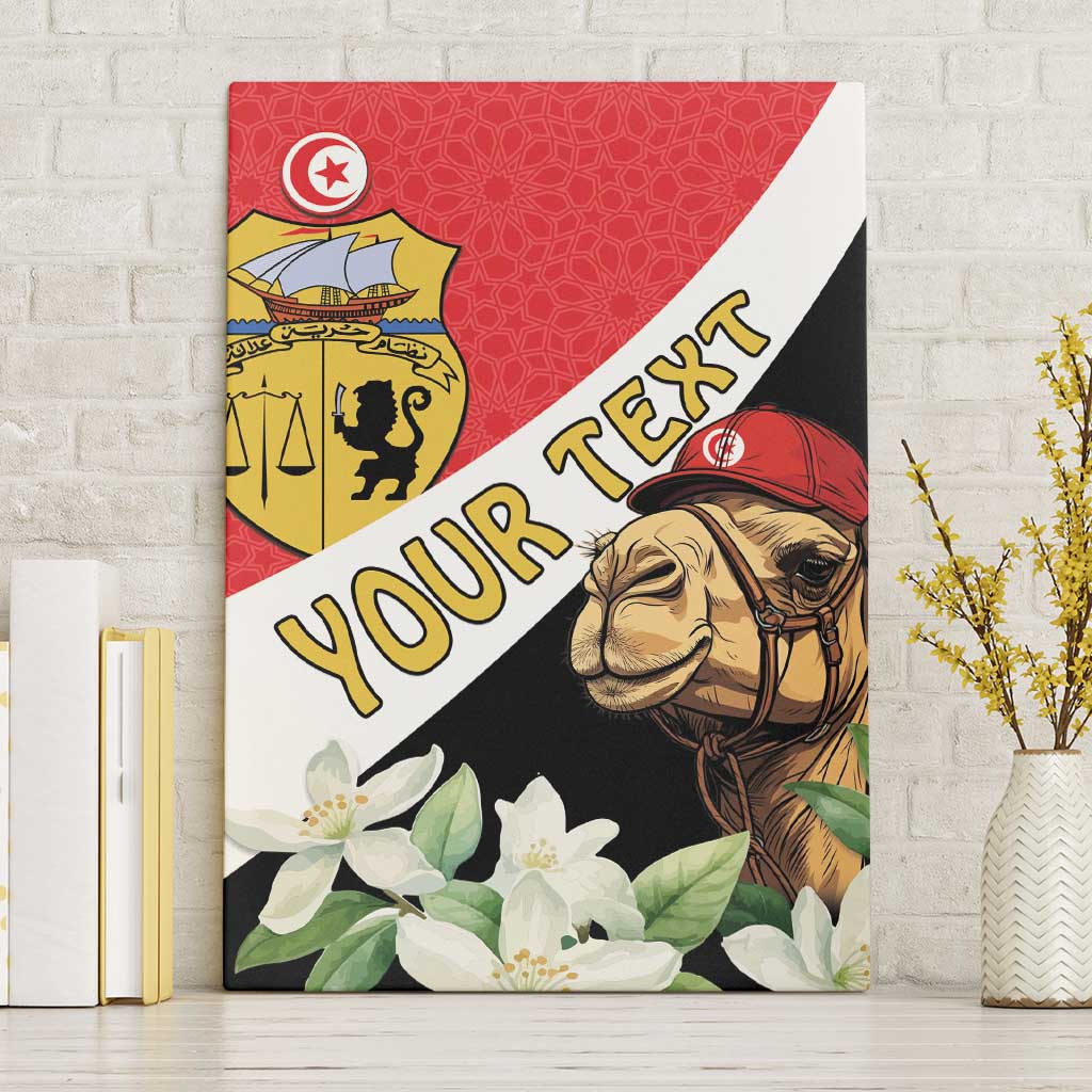 Personalised Tunisia Canvas Wall Art Camelus Dromedarius With Jasmine