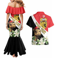 Personalised Tunisia Couples Matching Mermaid Dress and Hawaiian Shirt Camelus Dromedarius With Jasmine