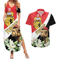 Personalised Tunisia Couples Matching Summer Maxi Dress and Hawaiian Shirt Camelus Dromedarius With Jasmine