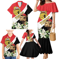 Personalised Tunisia Family Matching Mermaid Dress and Hawaiian Shirt Camelus Dromedarius With Jasmine