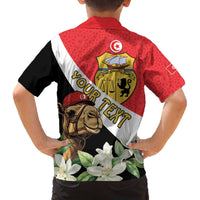 Personalised Tunisia Family Matching Off The Shoulder Long Sleeve Dress and Hawaiian Shirt Camelus Dromedarius With Jasmine