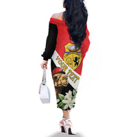 Personalised Tunisia Family Matching Off The Shoulder Long Sleeve Dress and Hawaiian Shirt Camelus Dromedarius With Jasmine