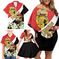 Personalised Tunisia Family Matching Off Shoulder Short Dress and Hawaiian Shirt Camelus Dromedarius With Jasmine