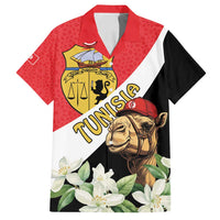 Personalised Tunisia Family Matching Off Shoulder Short Dress and Hawaiian Shirt Camelus Dromedarius With Jasmine