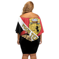 Personalised Tunisia Family Matching Off Shoulder Short Dress and Hawaiian Shirt Camelus Dromedarius With Jasmine