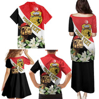 Personalised Tunisia Family Matching Puletasi and Hawaiian Shirt Camelus Dromedarius With Jasmine