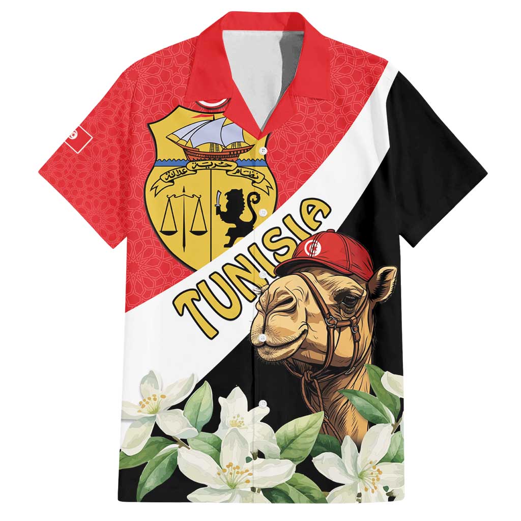 Personalised Tunisia Family Matching Tank Maxi Dress and Hawaiian Shirt Camelus Dromedarius With Jasmine