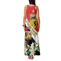 Personalised Tunisia Family Matching Tank Maxi Dress and Hawaiian Shirt Camelus Dromedarius With Jasmine