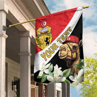 Personalised Tunisia Garden Flag Camelus Dromedarius With Jasmine