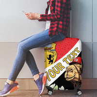Personalised Tunisia Luggage Cover Camelus Dromedarius With Jasmine