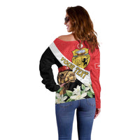 Personalised Tunisia Off Shoulder Sweater Camelus Dromedarius With Jasmine