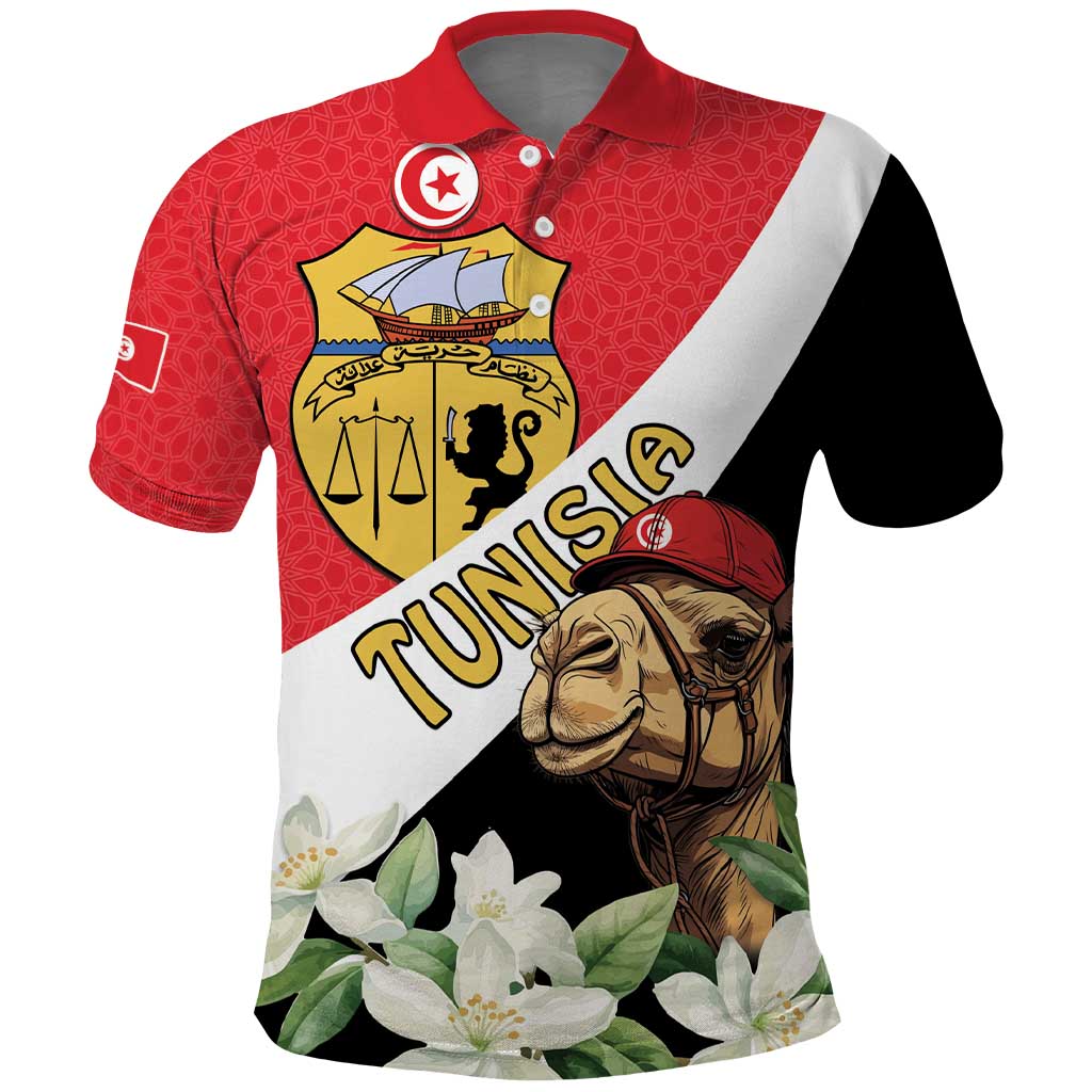 Personalised Tunisia Polo Shirt Camelus Dromedarius With Jasmine