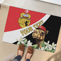 Personalised Tunisia Rubber Doormat Camelus Dromedarius With Jasmine