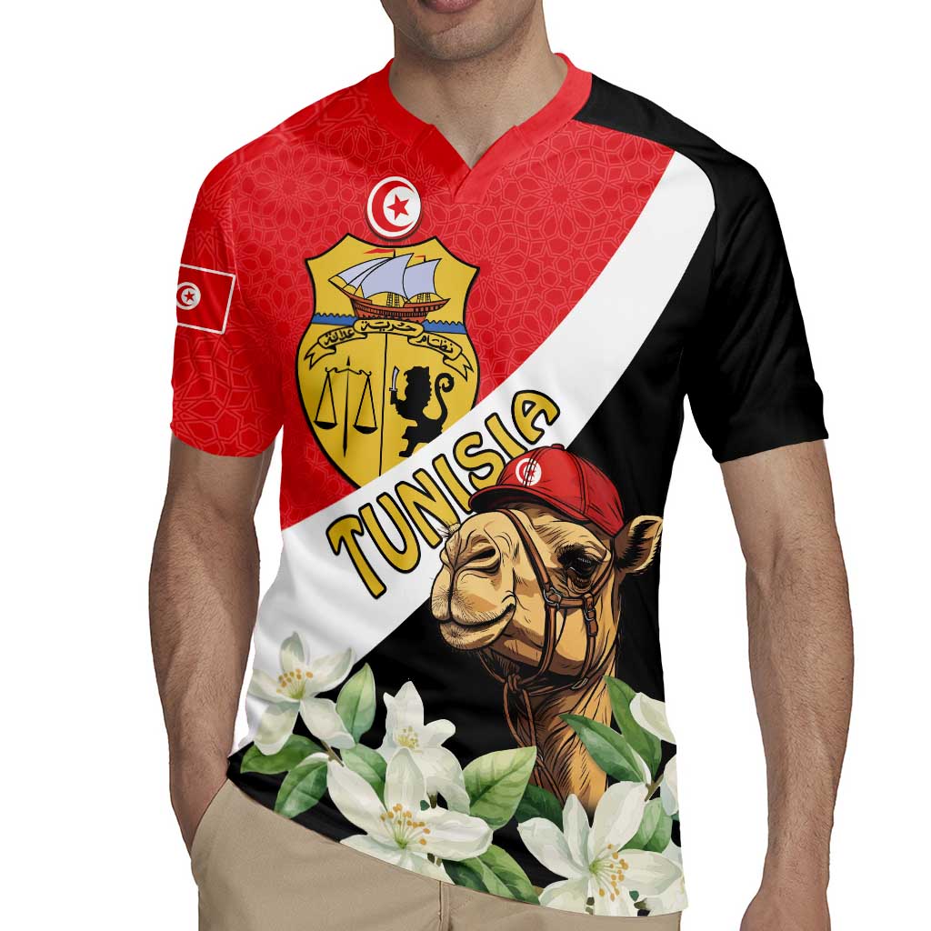 Personalised Tunisia Rugby Jersey Camelus Dromedarius With Jasmine