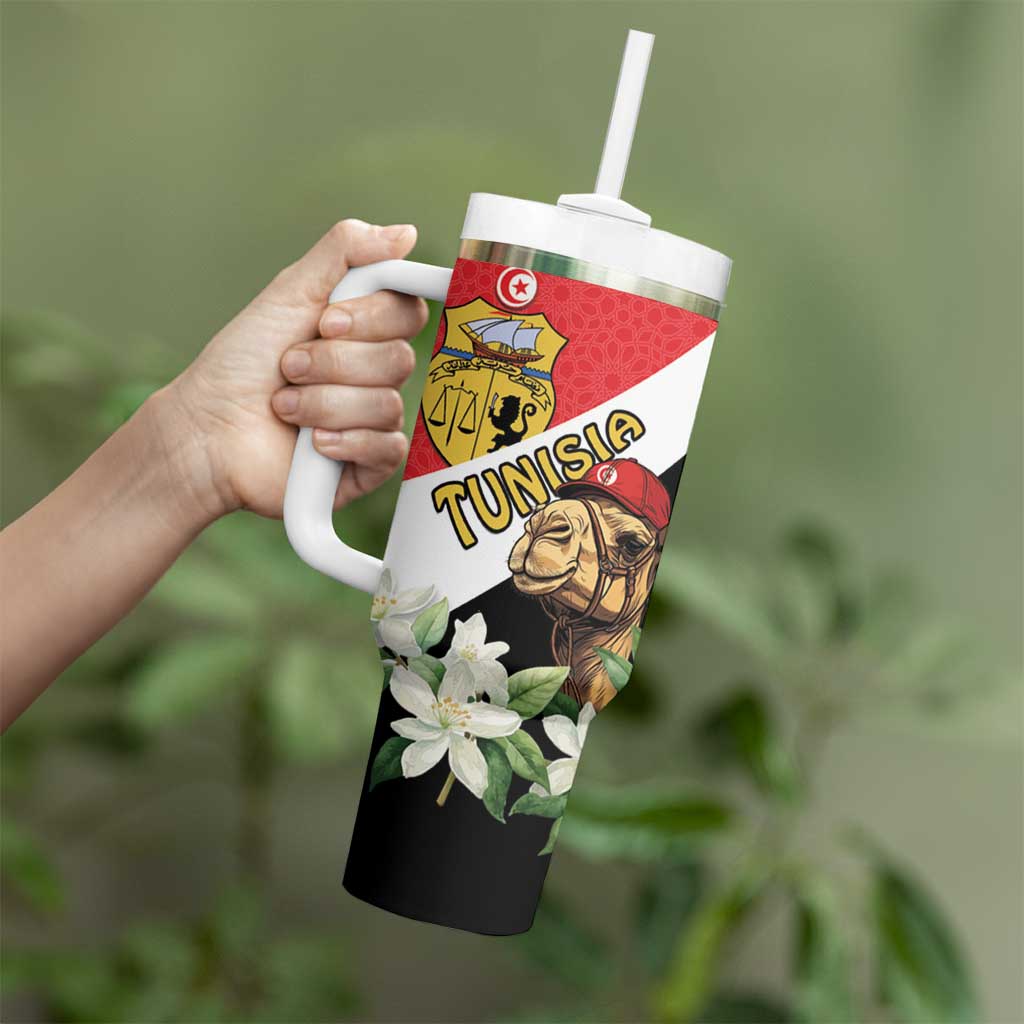 Personalised Tunisia Tumbler With Handle Camelus Dromedarius With Jasmine