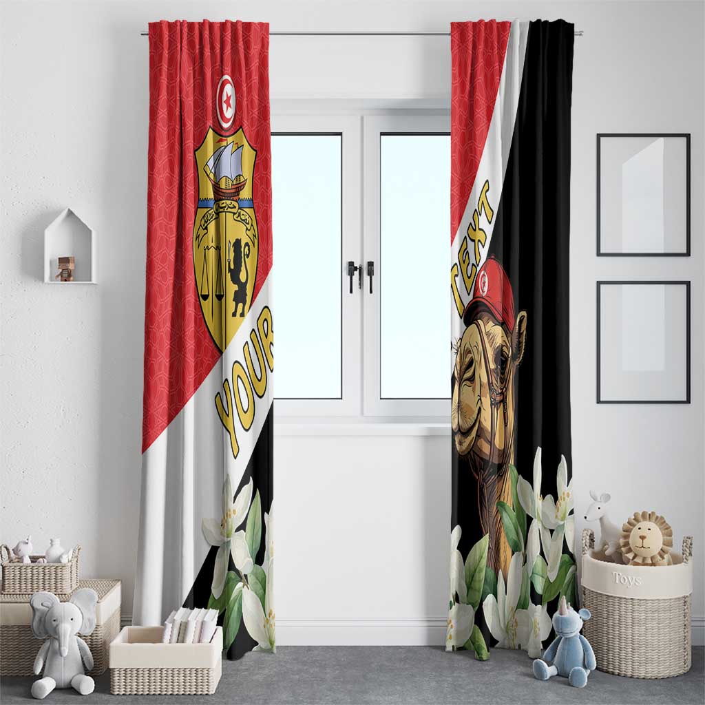 Personalised Tunisia Window Curtain Camelus Dromedarius With Jasmine - Wonder Print Shop