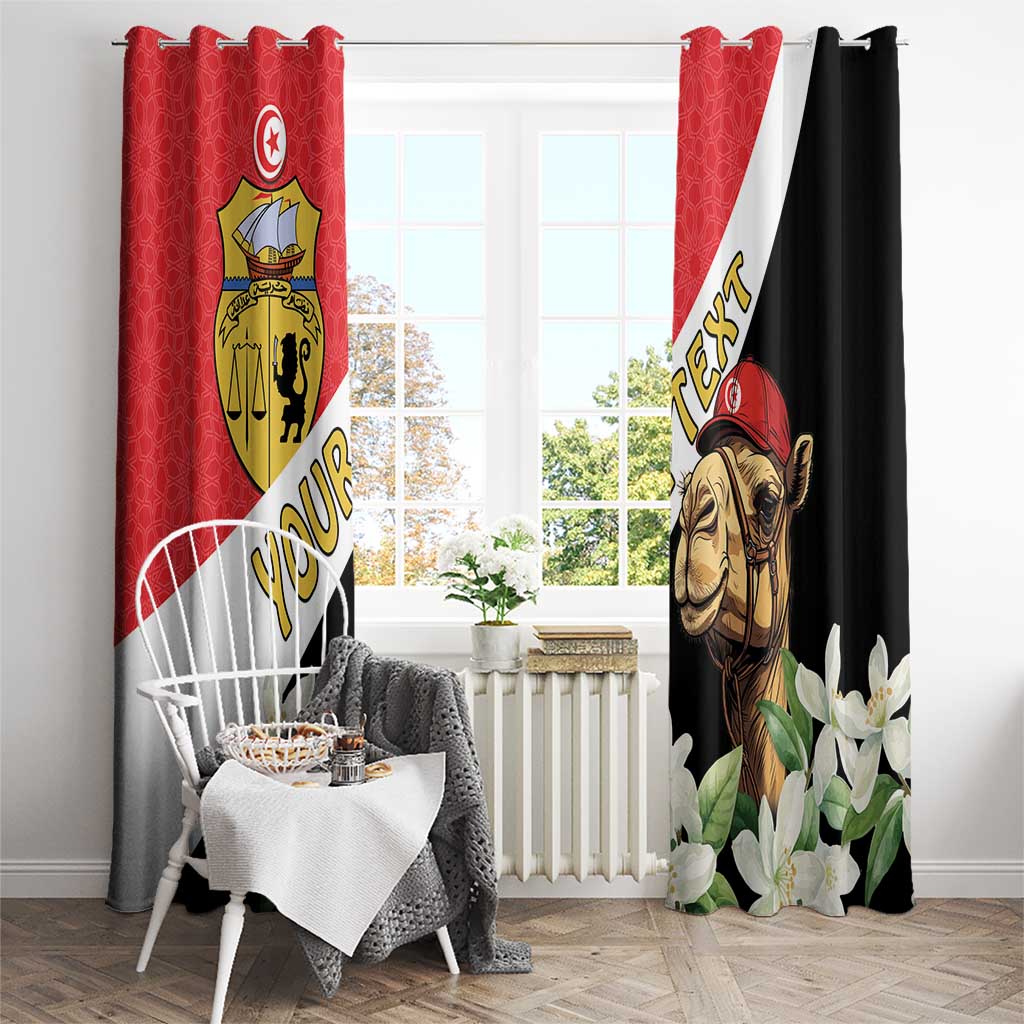Personalised Tunisia Window Curtain Camelus Dromedarius With Jasmine - Wonder Print Shop