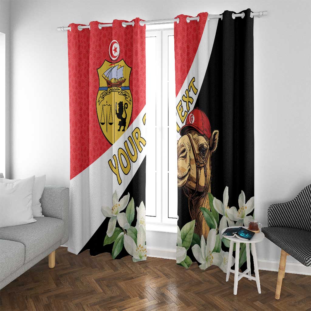 Personalised Tunisia Window Curtain Camelus Dromedarius With Jasmine - Wonder Print Shop