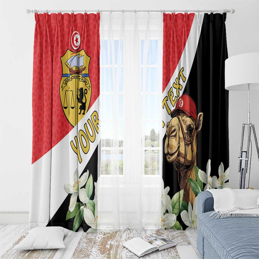 Personalised Tunisia Window Curtain Camelus Dromedarius With Jasmine - Wonder Print Shop