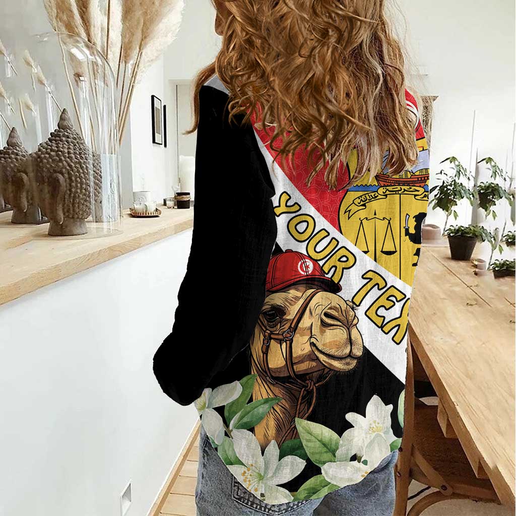 Personalised Tunisia Women Casual Shirt Camelus Dromedarius With Jasmine - Wonder Print Shop