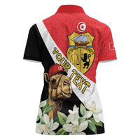 Personalised Tunisia Women Polo Shirt Camelus Dromedarius With Jasmine - Wonder Print Shop